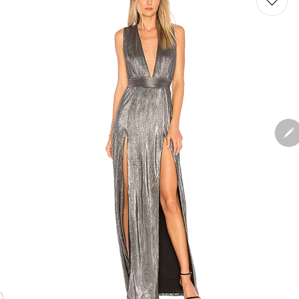 Lovers + Friends Silver gown- Naomi